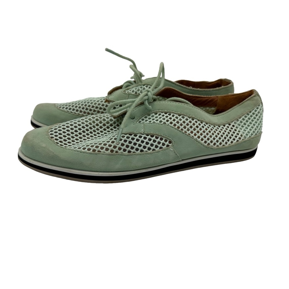 Rebecca Minkoff Mint Winter Leather Suede Perforated Lace Up Shoe size 6.5